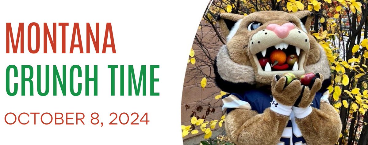 It's Montana Crunch Time! 🎉 Crunch into local foods and celebrate with us. Share your photos and videos using #MTCrunchTime and #MTFarmToSchool.

You can still register and participate until October 31(loom.ly/WCpslXM) to contribute to Montana’s Crunch count.