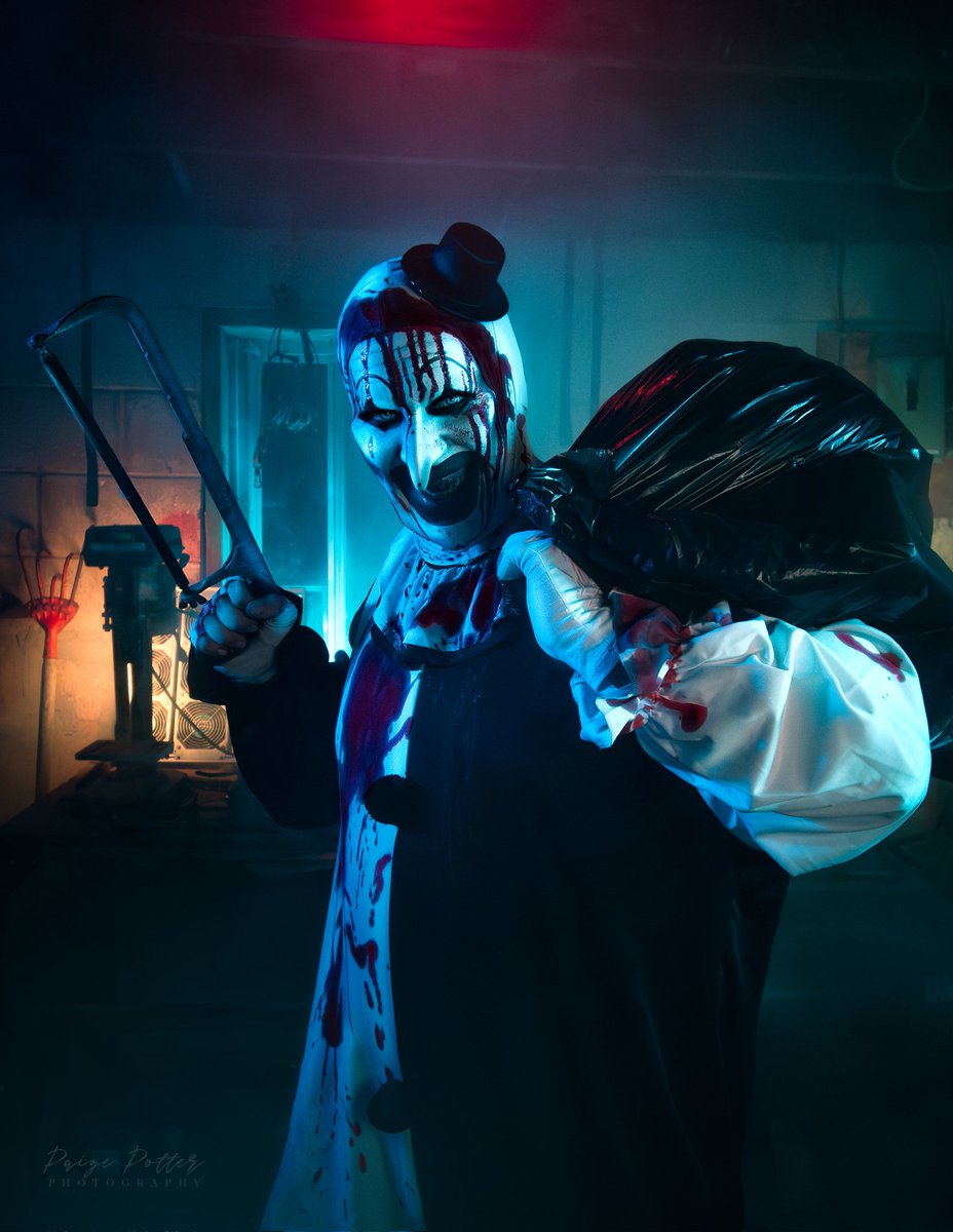 Happy October 1st! Excited to share this photo from my Art The Clown shoot 🤡 Who's going to see #terrifier3 in theatres this October? 👀