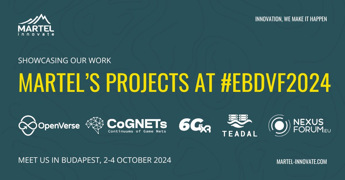 #EBDVF2024 starts today and we are proud to showcase a few of our in Budapest! 🌍 

Join us as we drive forward innovation in #data, #AI, #sustainability and #virtualworlds with <a href="/TEADAL_eu/">TEADAL</a>, <a href="/NexusForumEU/">NexusForumEU</a>, <a href="/6GXR_eu/">6G-XR</a>, <a href="/OpenVerse_EU/">OPENVERSE</a> &amp; <a href="/CoGNETs_eu/">CoGNETs</a>