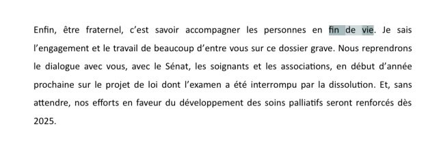 JonathanDenis's tweet photo. Dans son discours, @MichelBarnier souhaite « reprendre le dialogue début 2025 » sur le projet de loi #FindeVie interrompu par la dissolution.
Nous ne souhaitions plus de belles promesses. Nous voulons des actes. 
L’étude du projet de loi doit reprendre maintenant !
Le dialogue, il a déjà eu lieu depuis 40 ans !