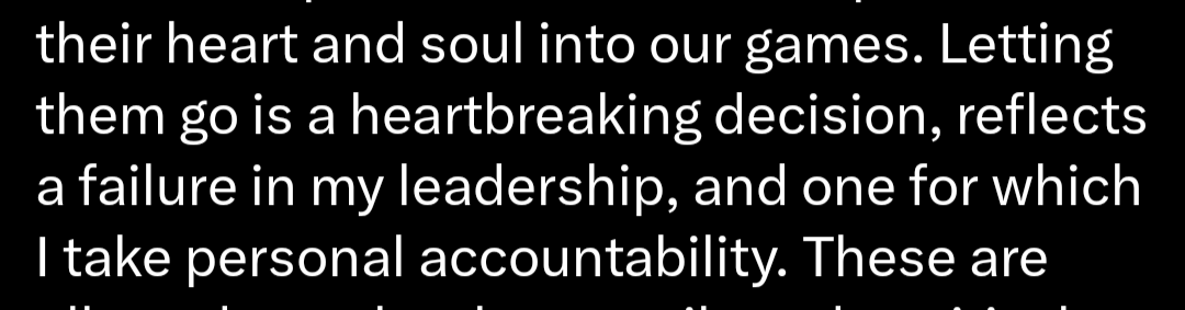Don't just say you take accountability.

Prove it.

Step down or take a cut yourself.

Let the people who put their whole heart and soul into their work continue to do so and let the "leader" take the hit.

I truly don't believe you know what "long term success" even means.