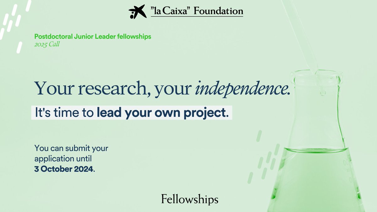 ISGLOBALorg's tweet image. 📣 Last days to apply for the @FundlaCaixa Postdoctoral Junior Leader #fellowships!

👉This programme supports excellent researchers who are ready to lead their own project in a STEM discipline and continue their career in Spain or Portugal.

More information:
