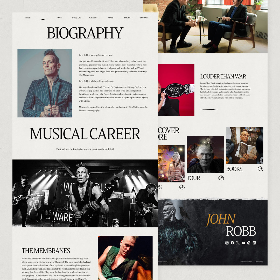 NEW WORK ⚡️ We'd loved collaborating with punk icon, <a href="/johnrobb77/">john robb</a> to bring his brand new #website to life.

Designed and developed by our in house team 🙌

Check it out 👉 bit.ly/4doTNpX

<a href="/louderthanwar/">Louder Than War</a>
