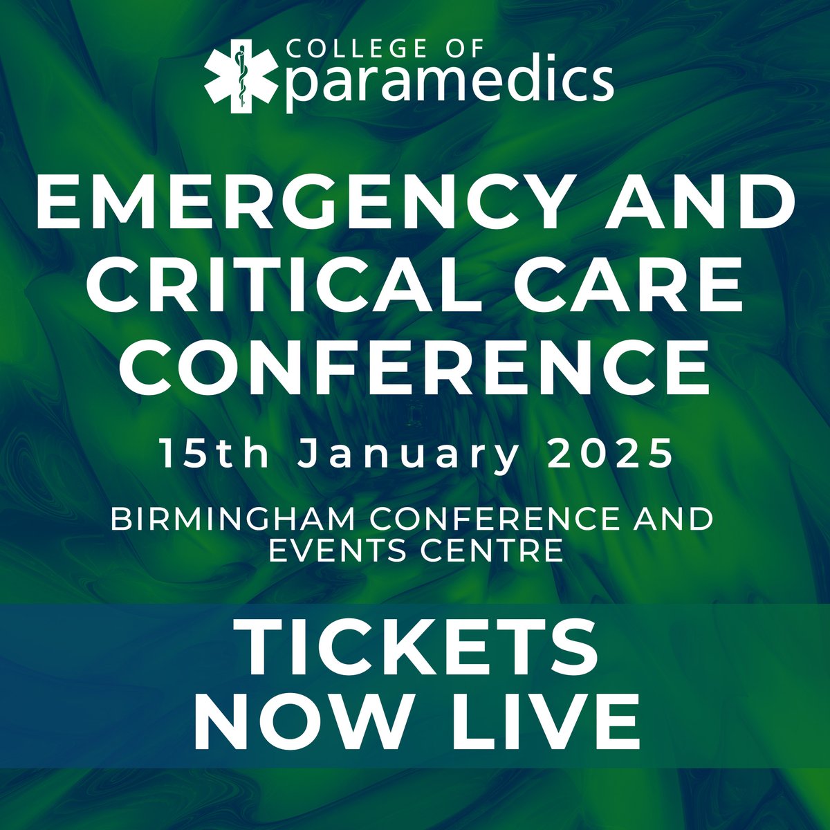🚨 We are delighted to share that our inaugural ‘Emergency and Critical Care Conference' will be taking place on Wednesday 15th January 2025 at Birmingham Conference and Events Centre!
  
🎟️ Tickets WILL go fast so be sure to secure your place here ➡️ bit.ly/3Y6EmP4