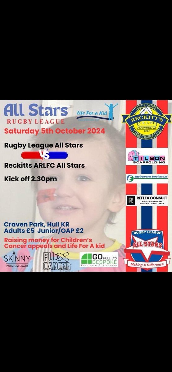 shellsbighair's tweet photo. https://t.co/3xsDdo0jhf

Come and watch the lads this Saturday for this awesome charity rugby match https://t.co/zCFcFsM14V