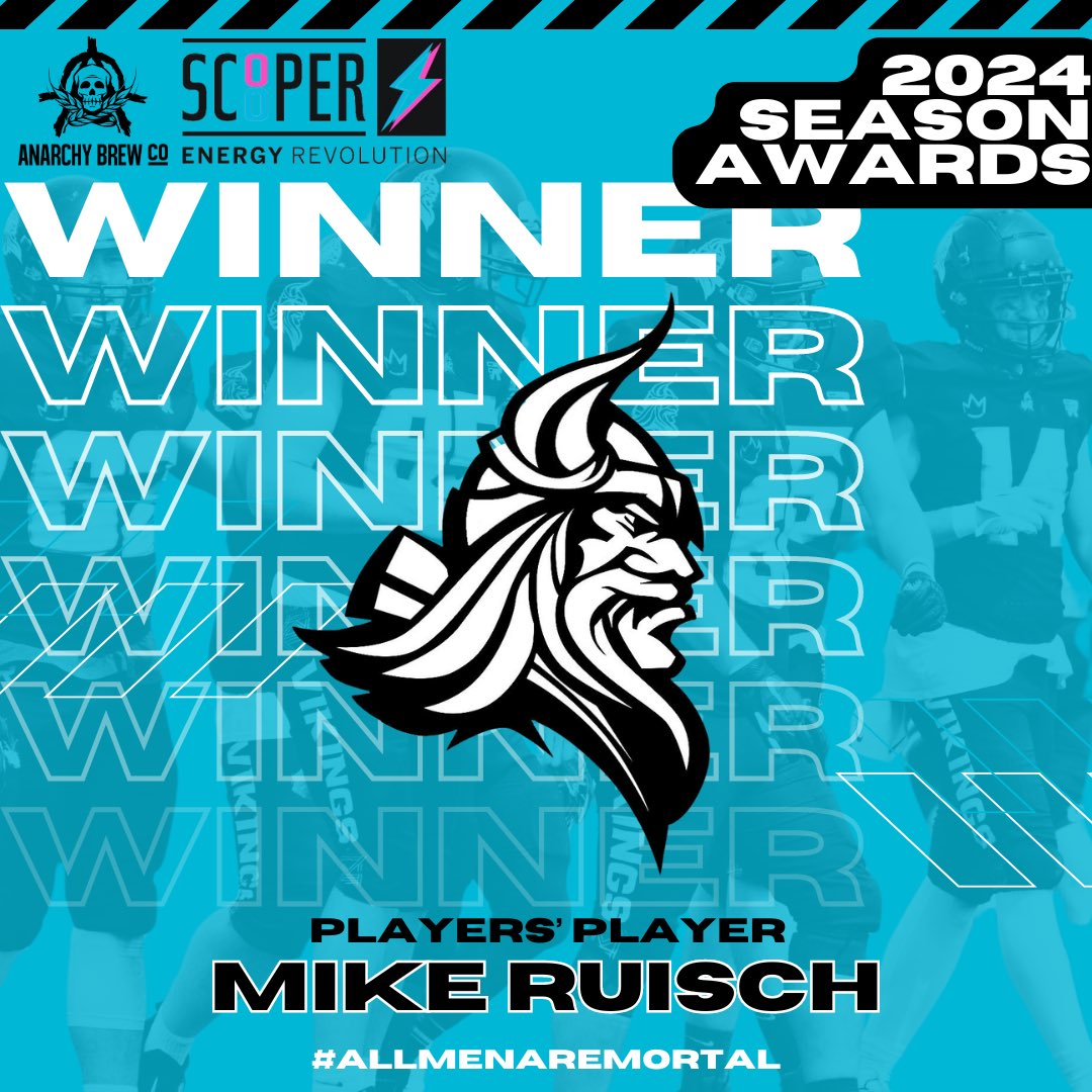 vikings_afc's tweet photo. The other player to take home two awards on the night was for the Team MVP and Players’ Player categories.

And the winner is… Mike Ruisch!🏆

Congratulations, @michaelruisch 👏🏼

#AllMenAreMortal https://t.co/Xl3T3vhGgv