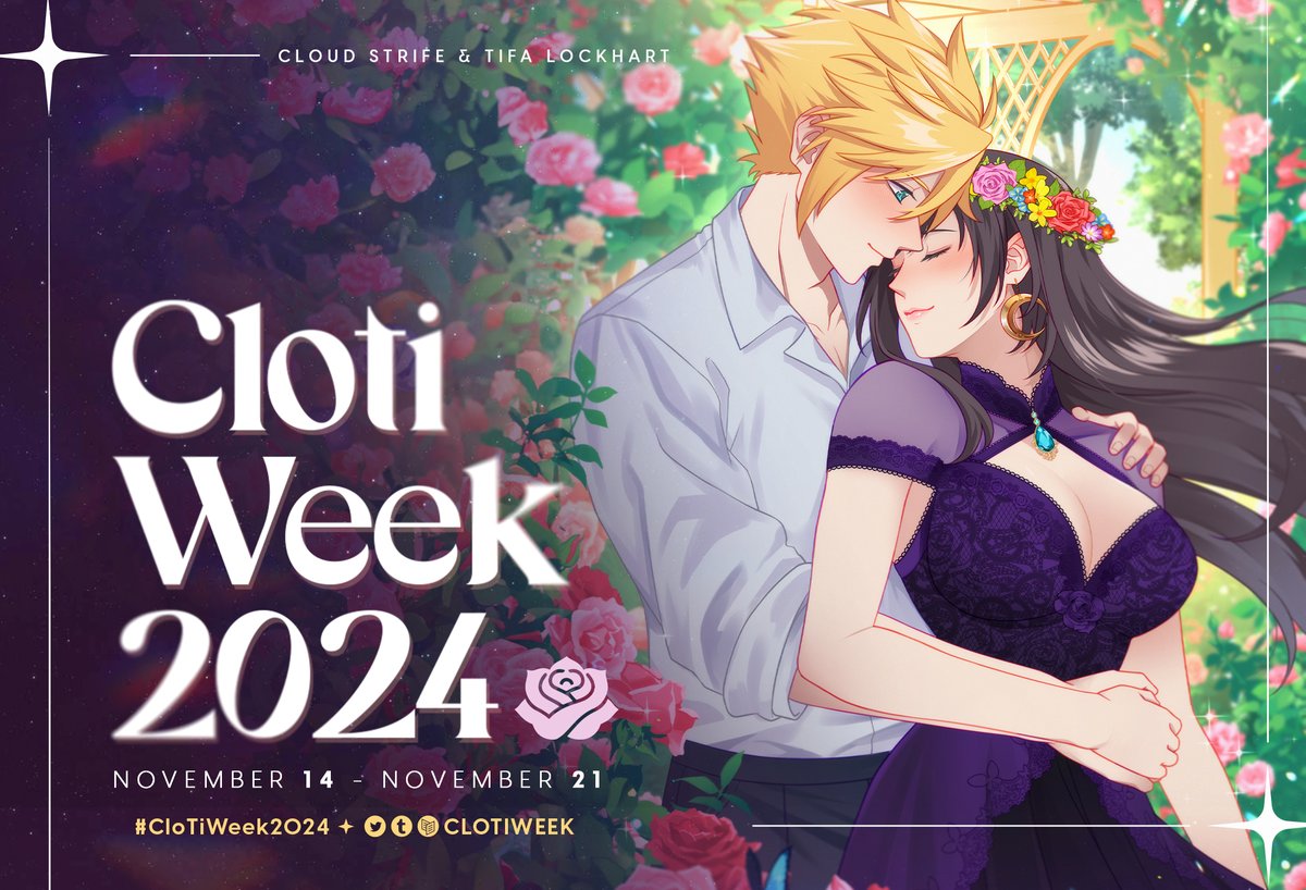 clotiweek's tweet photo. 🌹 Make sure to grab the newest CloTi romance novel, because #CloTiWeek2024 IS BACK ✨

🌟 From Nov 14 to Nov 21, join us in celebrating #CloTi's romance with a set of unique and daily prompts!

🌟 Please tag all content with #CloTiWeek2024 or #CloTiFallFestival2024

🌟Prompts ⤵️ https://t.co/s1fsf2UElZ