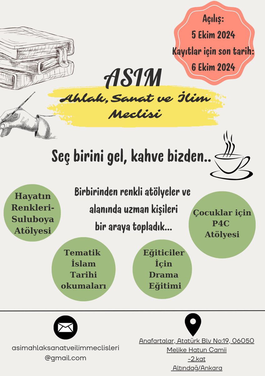 Kültür komisyonumuz atölyeler açıyor siz de bu atölyelere katılmak isterseniz adresindeki formu doldurabilirsiniz.

Link: docs.google.com/forms/d/e/1FAI… <a href="/sezermkarakus/">Sezer Mert Karakuş - أبو أليف</a>