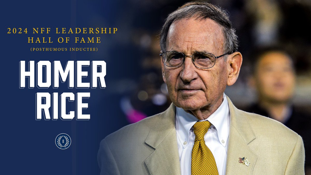 His vision remains the standard!

Created the model for ensuring student-athletes have the tools for successful careers long after their playing days.

Homer Rice posthumously set to be honored as an NFF Leadership Hall of Fame inductee this weekend:

footballfoundation.org/news/2024/10/1…