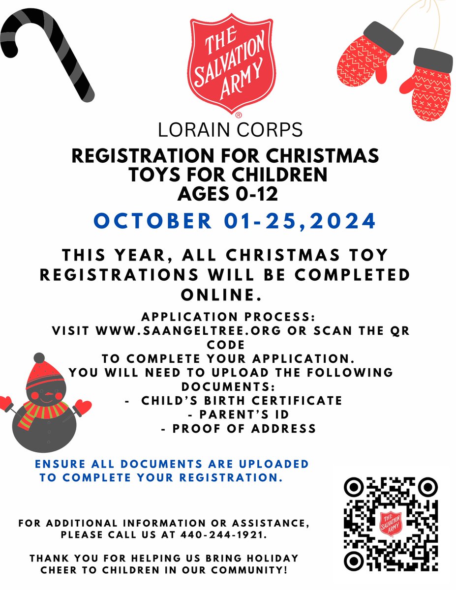 Salvation Army registration for holiday help is NOW OPEN!