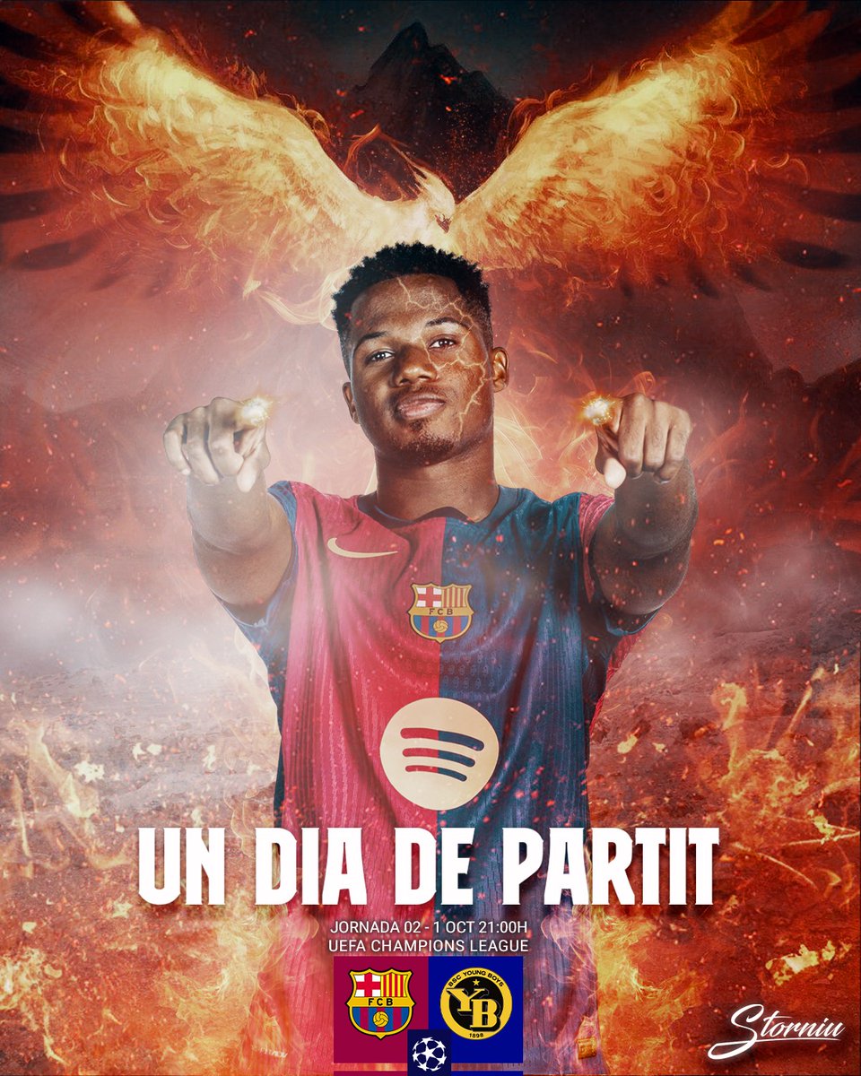 UN DIA DE PARTIT - J2 CHAMPIONS LEAGUE

<a href="/FCBarcelona/">FC Barcelona</a> <a href="/ANSUFATI/">Ansu Fati</a> 

🖌️ <a href="/Storniu_/">Storniu</a> 

#Barca #FCBarcelona #smsports #Forçabarça #ChampionsLeague #UCL #FCBlive