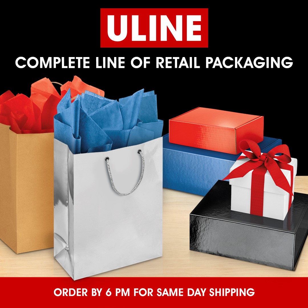 Get ready for the busy season. Uline has a complete line of retail packaging perfect for gift giving. uline.com