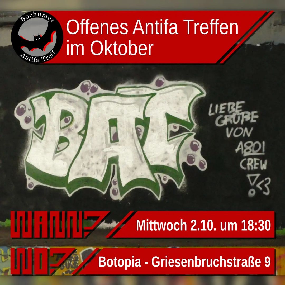 CleoKlinger's tweet photo. Bochum braucht euch Mittwoch!
#LautGegenRechts #AfDVerbotjetzt #niewiederistjetzt
#fghtafd #antifabochum #antifa #antifa4630 #bochum #noafd #nofacism #nocapitalism https://t.co/Wzu1yRyWJC