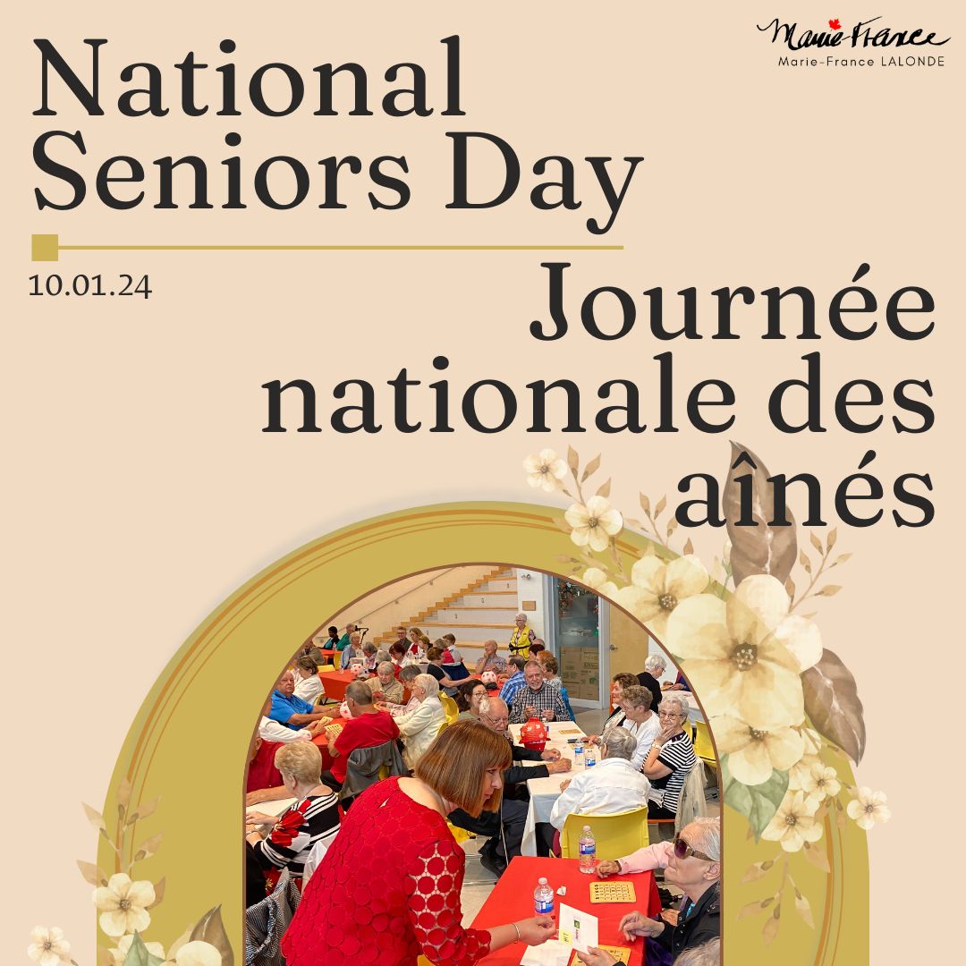 Today is #NationalSeniorsDay, and I’m grateful for the amazing seniors in our #Orléans community who continue to inspire and strengthen us.💐
En cette #JournéeNationaleDesAînés, je tiens à exprimer ma gratitude envers les aînés incroyables de notre communauté qui nous inspirent.