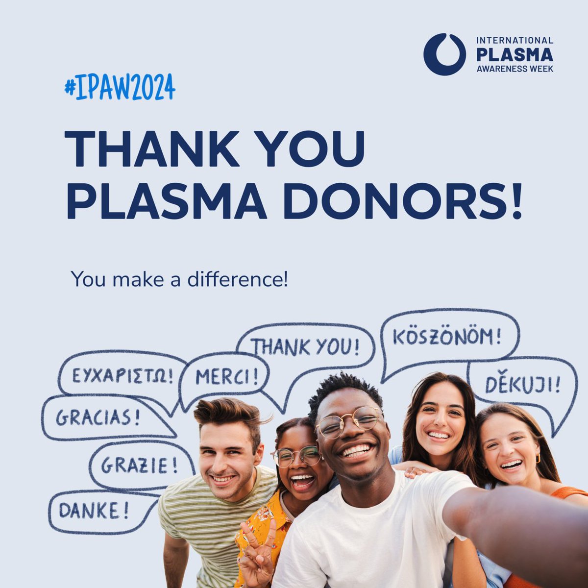[Semaine mondiale de sensibilisation au plasma] 🟡
Faisons davantage connaitre les besoins en plasma sanguin et remercions les donneurs à l'occasion de cette semaine crée par <a href="/PPTAEurope/">PPTAEurope</a>

#IPAW2024 #PlasmaIsUnique #PlasmaDonorsSaveLives #ThankYouPlasmaDonors #EUNeedsMorePlasma