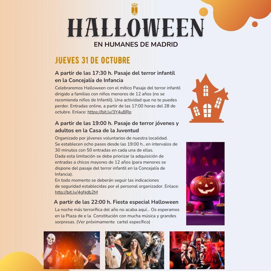 Las Concejalías de Infancia, Juventud, Mayores y Festejos presentan una programación de lo más variada para octubre, el mes más terrorífico del año. 👻

¡Vamos a pasarlo de miedo! 🧛

LINK DIRECTO A NUESTRA PROGRAMACIÓN: ayto-humanesdemadrid.es/wp-content/upl…

#HumanesdeMadrid #HalloweenHumanes