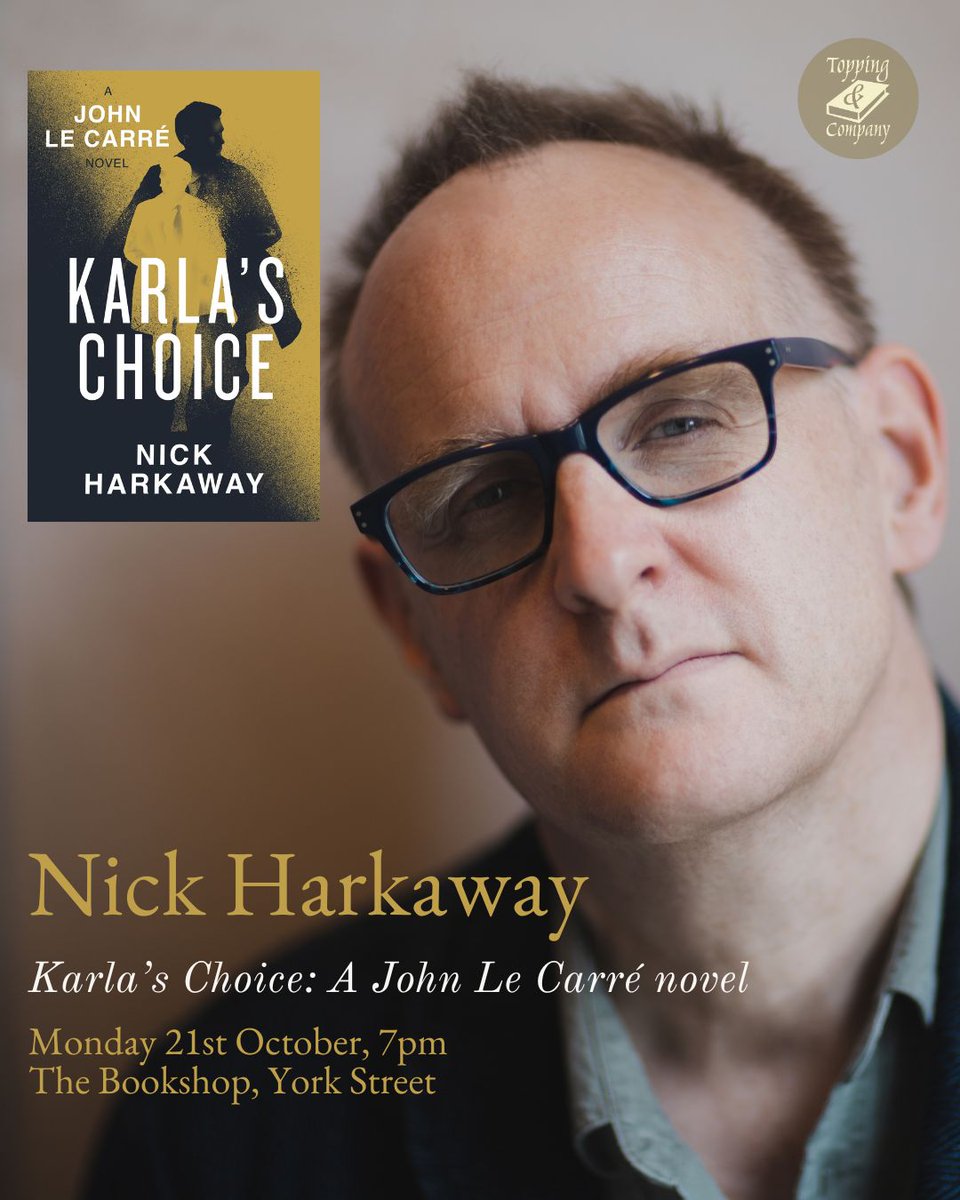 Join <a href="/Harkaway/">Nick Harkaway</a>  on Monday 21st October <a href="/ToppingsBath/">Topping & Company Booksellers of Bath</a>  to celebrate the publication of Karla's Choice. 

Tickets are available from the Toppings website: shorturl.at/LO6OR