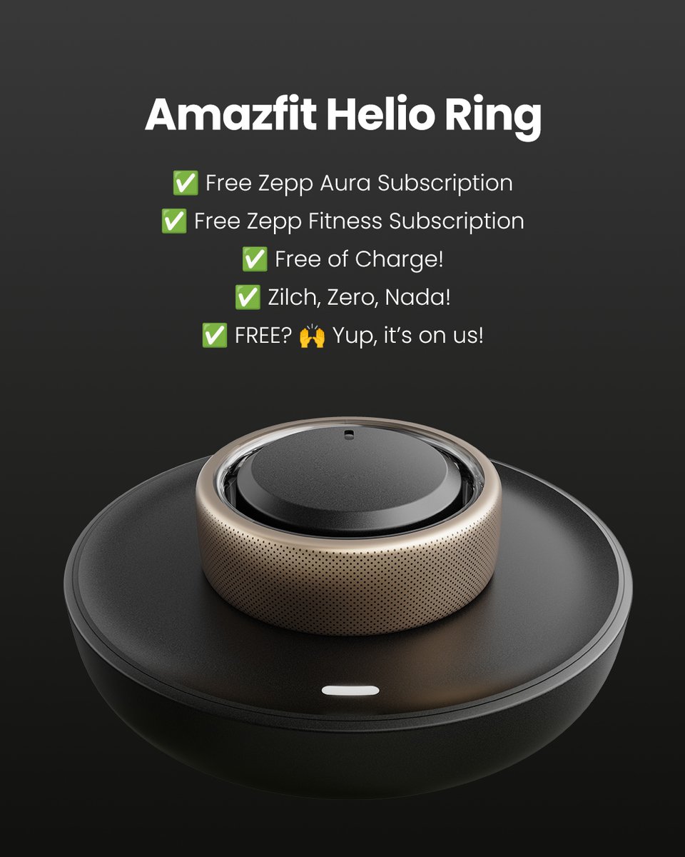 AmazfitGlobal's tweet photo. Subscriptions? Not anymore! All Amazfit Helio Ring owners now get Zepp Aura & Zepp Fitness for FREE, no strings attached. 😎🎉 #DiscoverAmazing https://t.co/8ZkZSX3h7D