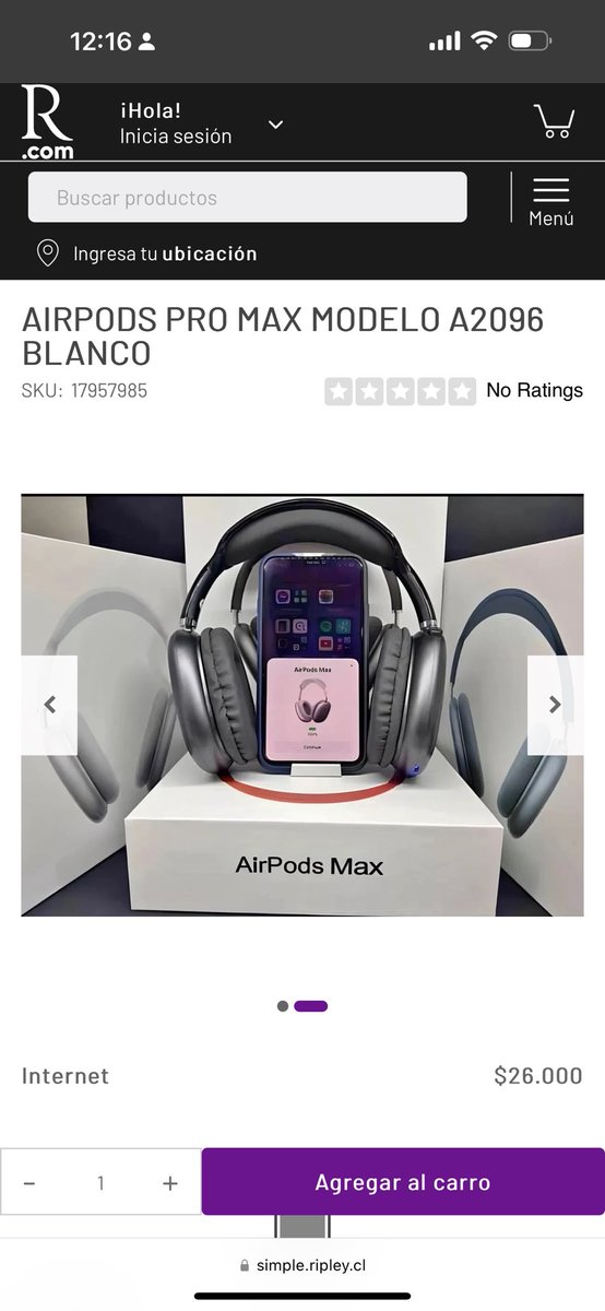 claudioWP7's tweet photo. Como es posible que @RipleyChile venda cosas así de falsificadas? No creo que @Apple les de licencias a esos productos @SERNAC https://t.co/dG9TOw4fRI