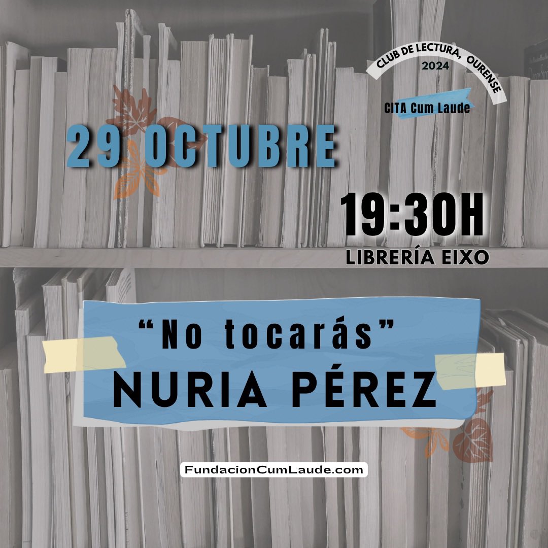 FCumLaude's tweet photo. Nos vemos de nuevo el #ClubDeLectura 
La cita en la librería Eixo de Ourense 

🌐 https://t.co/nuJJ1EtOpS https://t.co/2z30FHFnmj