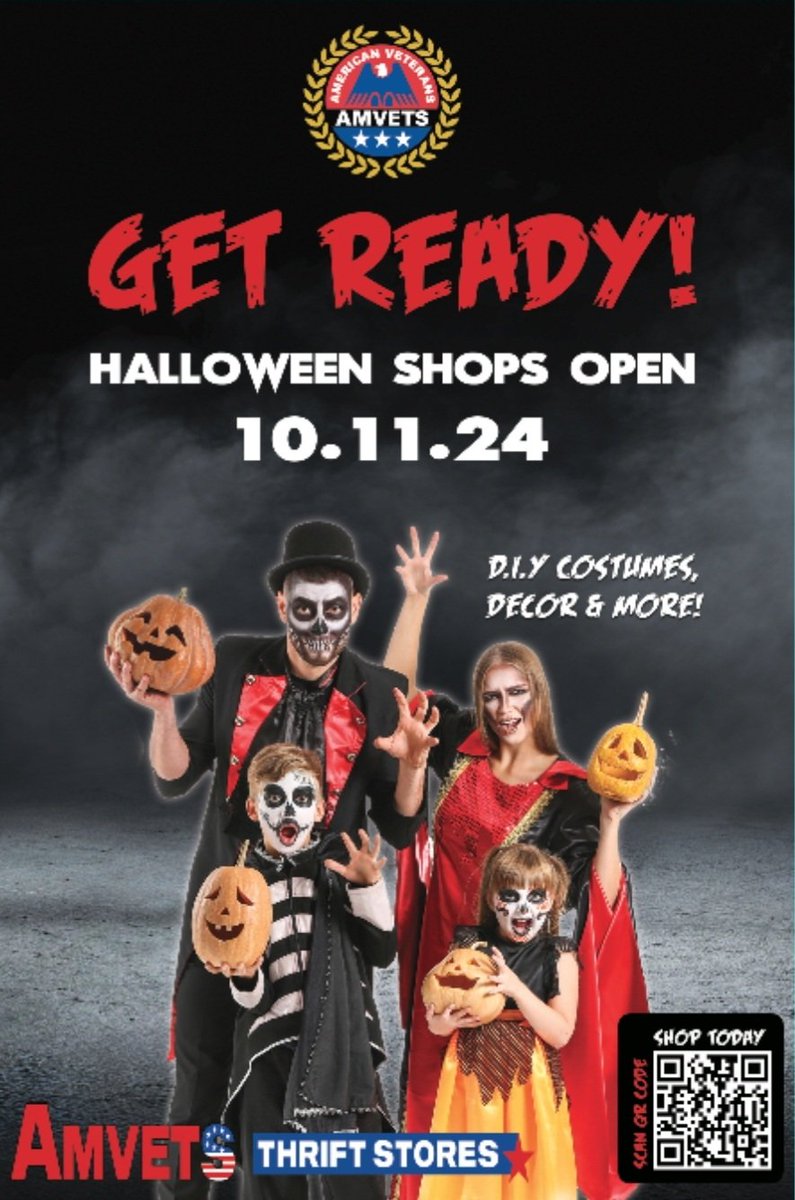 Are you ready for the AMVETS SPOOKTACULAR October Event "do it yourself” build your own costume with what the store has to offer. You will find decor, costumes, and spooky Halloween items for tour home! 👻 🎃 #amvetsthriftstores_ca
