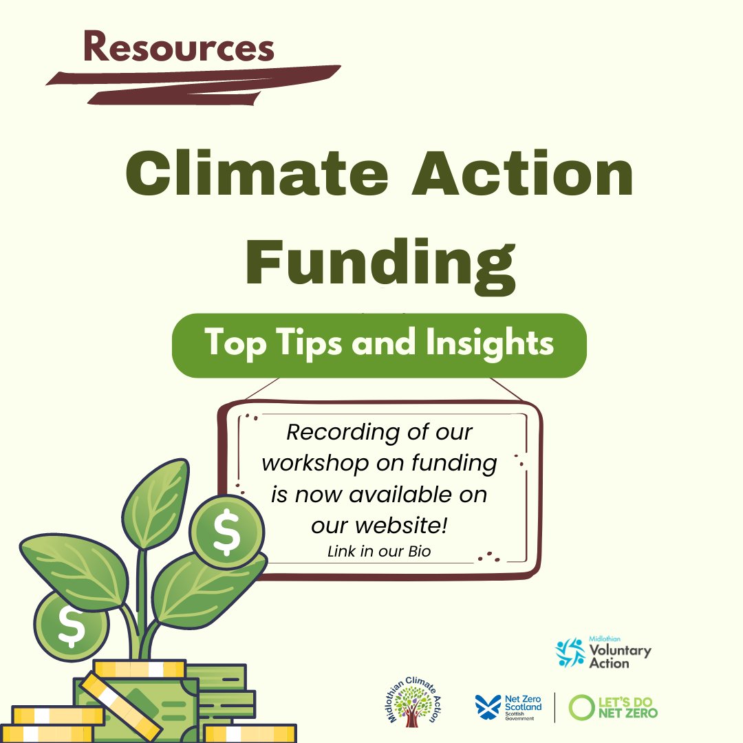 MidlothianCAN's tweet image. ⭐The recording of our Funding Workshop is now live!⭐

Community-led climate action is essential in tackling today’s climate challenges, but funding is often a barrier.

We teamed up with our colleagues at @MVACommunity for a workshop all about funding.

midlothianclimateaction.org.uk/funding-tips/