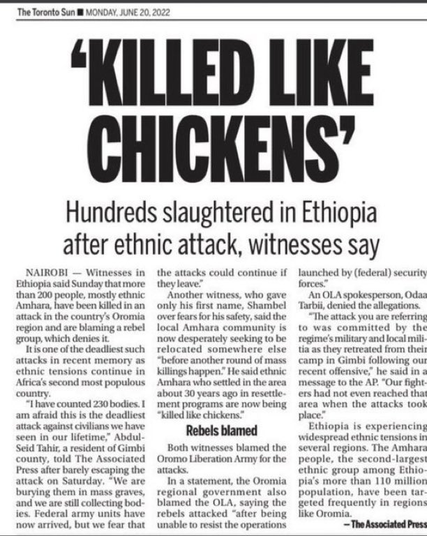 AmharaQuest's tweet photo. 🚨 To the “fake Ethiopianists”: If you continue to pretend u don’t have the info on why #Amhara bear arms against the genocidal @AbiyAhmedAli-led, Oromo-dominated fascist regime, here is one of the many reasons that have left us no choice but to fight for survival. For over five decades, millions of ethnic Amharas have suffered systematic genocide.