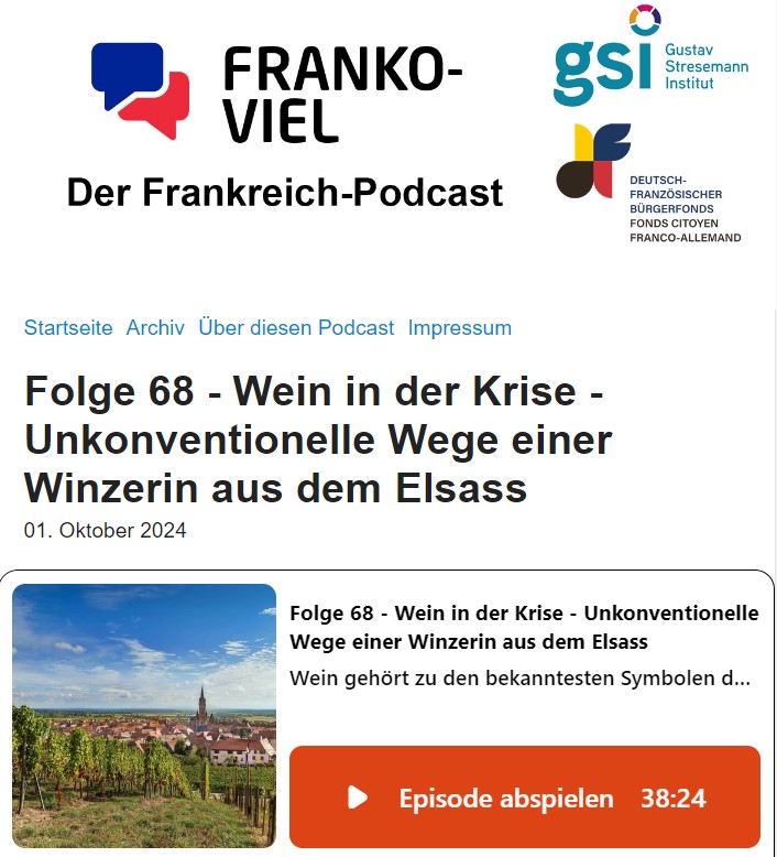landry_charrier's tweet photo. 🍇 Pünktlich zur #Weinlese (im #Elsass ist sie längst nicht zu Ende)! Folge 68 unseres 🇫🇷-Podcasts, @frankoviel: Wein 🍷 in der Krise.
👉 Mit Mathilde Perron, Bio-Winzerin bei Beck-Hartweg (#Frankenstein, #Dambach): https://t.co/O7CyilxjYW https://t.co/aYI2zpovas