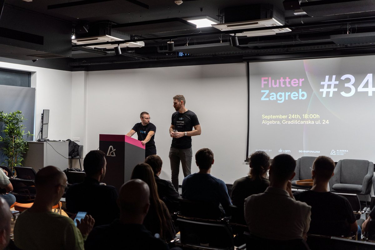ivanstajcer's tweet photo. My first ever talk about @theplayoffapp - and on a #Flutter meetup! 😁

Had an awesome time, and managed to give out some balls ⚽️

Thank's to @JosipKrnjic for organising and beers 🍻 https://t.co/gh9LqBS443