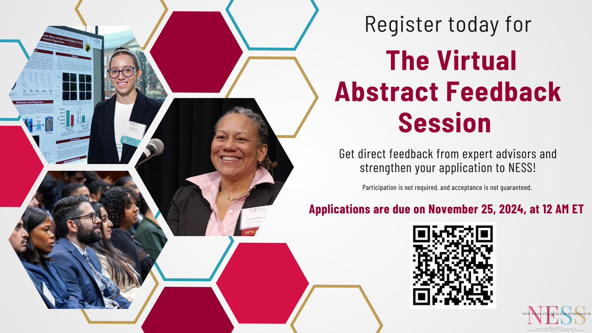 Applications are open for the Virtual Abstract Feedback Session! Join us for this virtual meeting &amp; receive direct feedback on your abstract before submitting to NESS!  Visit our website, NewEnglandScienceSymposium.org, or follow the QR code to access the application! 
#NESS2025 #bscp