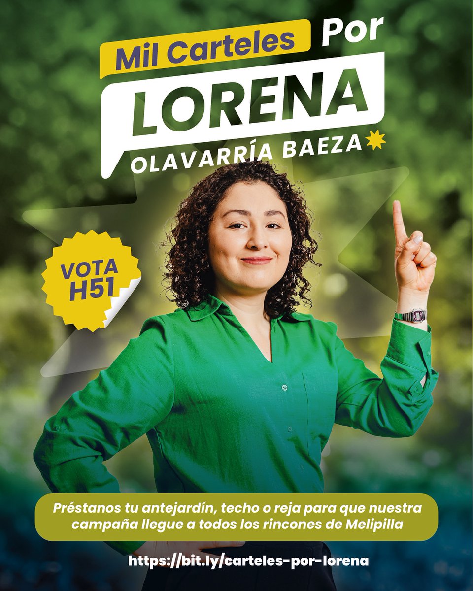 ¡Melipilla necesita continuar avanzando! Esta campaña es de todos y todas y juntos podemos hacer que llegue a cada rincón de nuestra comuna. Colabora con un cartel en tu antejardín, techo o reja #Melipilla #SiempreContigo #MelipillaporLorena @lorealcaldesa