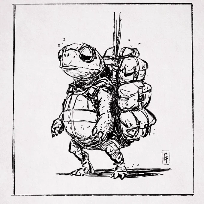 #Inktober Day 1: Backpack
And yes this year it will be turtles… 