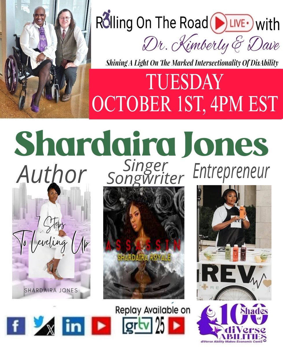BaldBeautiful1's tweet photo. Shadaira Jones: Author, Singer/Songwriter, and an Entrepreneur is Our Guest TODAY!!! SEE YOU SOON.

Description: flyer with 3 pictures of Shadaira Jones https://t.co/BEzWOLGeAp
