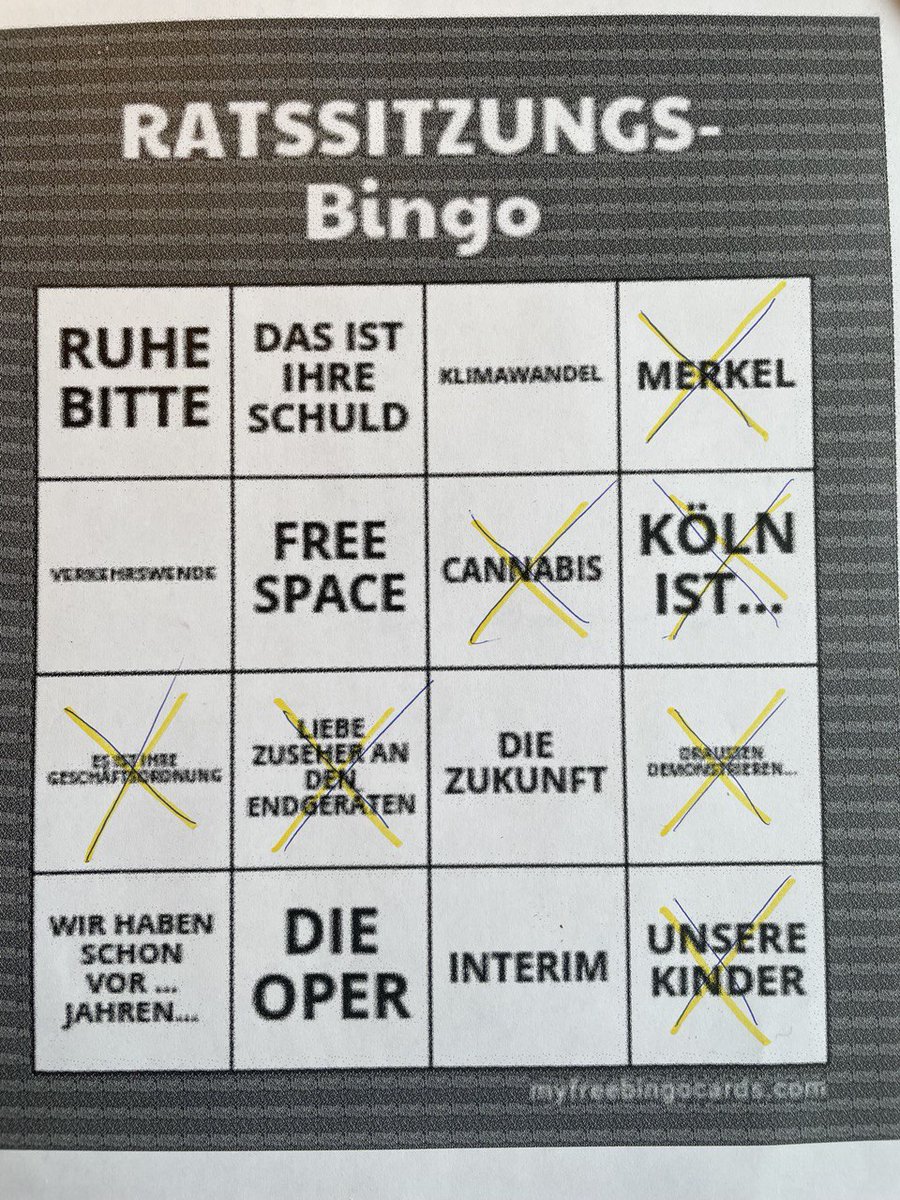 BINGO!!! Erste Reihe schon voll!!! #kölnrat