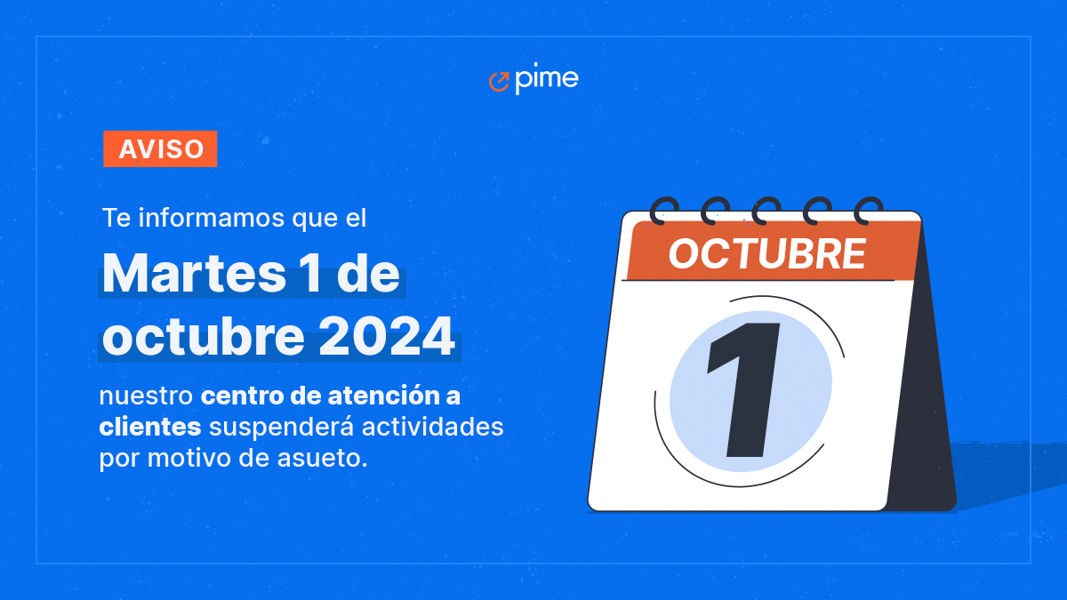 AtencionPime's tweet photo. Te informamos que hoy nuestro centro de atención a clientes suspenderá actividades por motivo de asueto. #atencionpime https://t.co/2vttix49Zb
