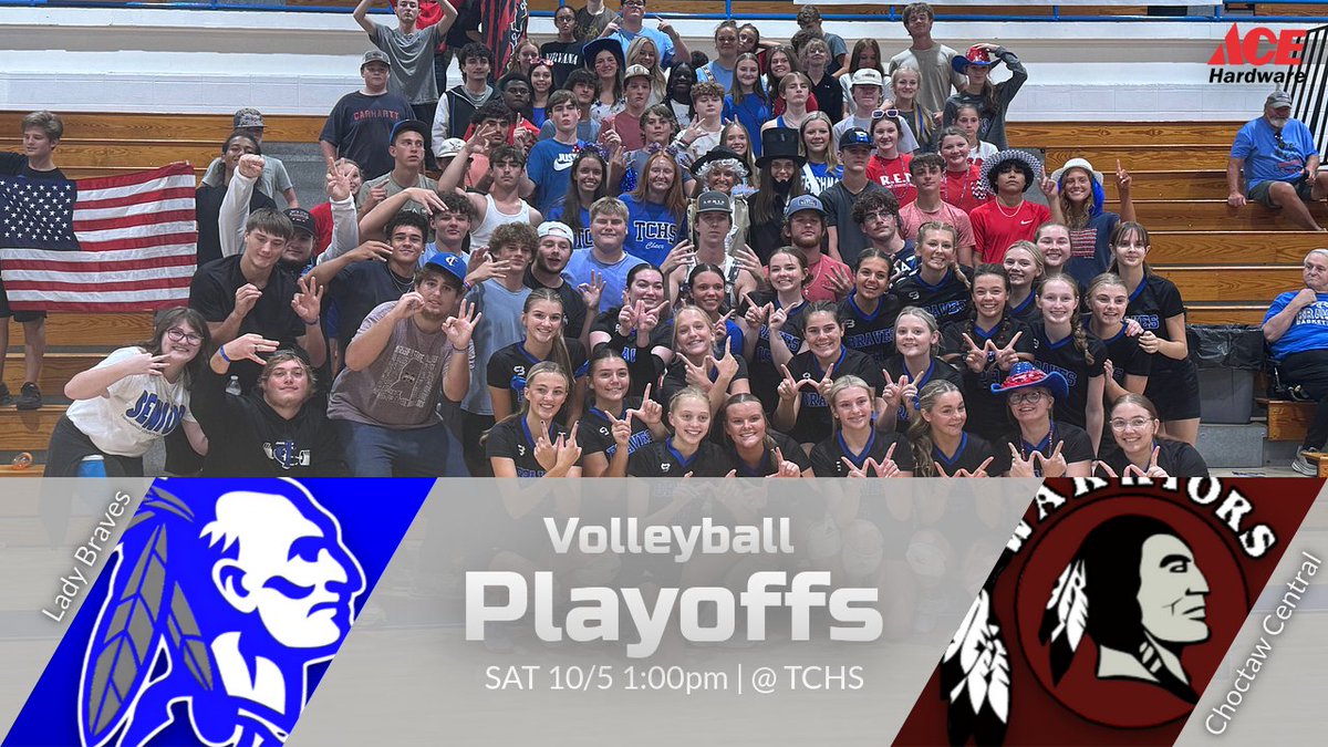 AthleticsTCHS's tweet photo. Our 2024 Division Champion Lady Braves take on Choctaw Central this Saturday 10/5 at 1pm here at TCHS. Tickets will be available to purchase through GoFan using the link provided or Cash at the Door. https://t.co/Z8RDJuyOLL https://t.co/9IlIwWR6eE
