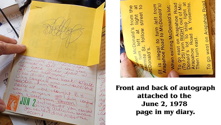 Python4Fun's tweet photo. I met #BobHope working at #McDonalds - and got his autograph when I was 17. Really fun #1stjob memory. https://t.co/VRkx2Eq55j #autograph https://t.co/H1f7GxKYtP