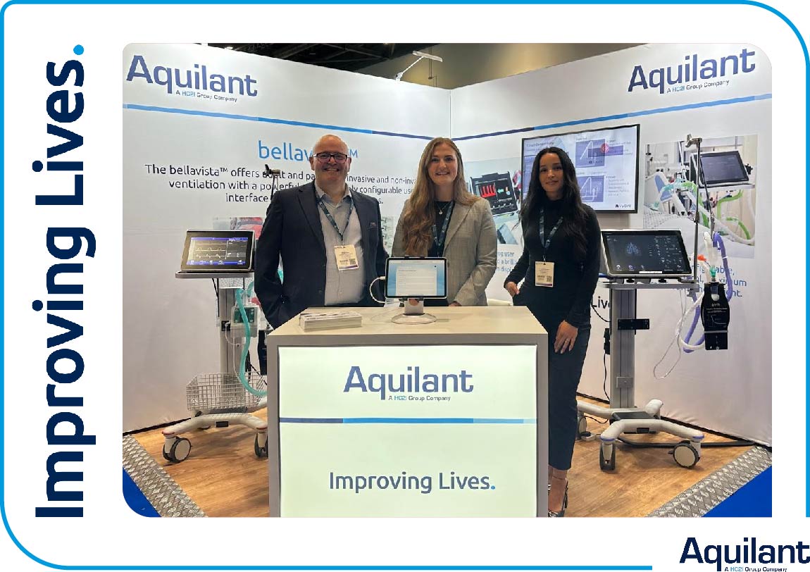 Aquilant participated in the ACC conference at ExCeL London, showcasing the bellavista™ 1000 Ventilator. This advanced device enhances patient care with cutting-edge technology and user-friendly features, supporting respiratory therapy for patients from adults to neonates.