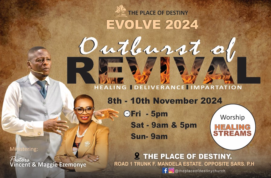 PlaceofDestiny's tweet photo. A revival is about to break forth!!! Are you ready to catch fire?🔥 This November don't miss out on this experience. 
Evolve 2024 is back bigger and better!!!💃🏽

From 8th November to 10th November 2024
Check the poster for more details

#evolve2024 #theplaceofdestinychurch https://t.co/1kUlk34AgW