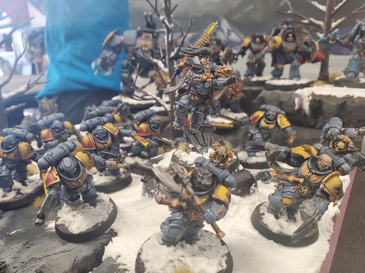 RuneEyeOka's tweet photo. Did #Armiesonparade again this year at my local #warhammer store. Finally submitted my #spacewolves this year along with a display board got third in both individual and display. https://t.co/im0sW4xL4H
