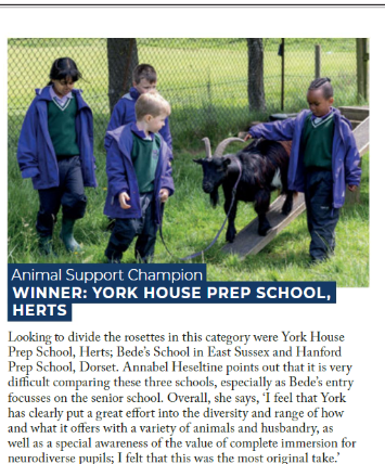 YH_SmallHolding's tweet image. I am thrilled to announce that @YorkHouseSch has been announced as the National WINNER of the School House Awards 2024 in the Animal Support Champion category! I&apos;m delighted that they can see the positive impact and the benefit our animals pose to the pupils mental health #YHWay