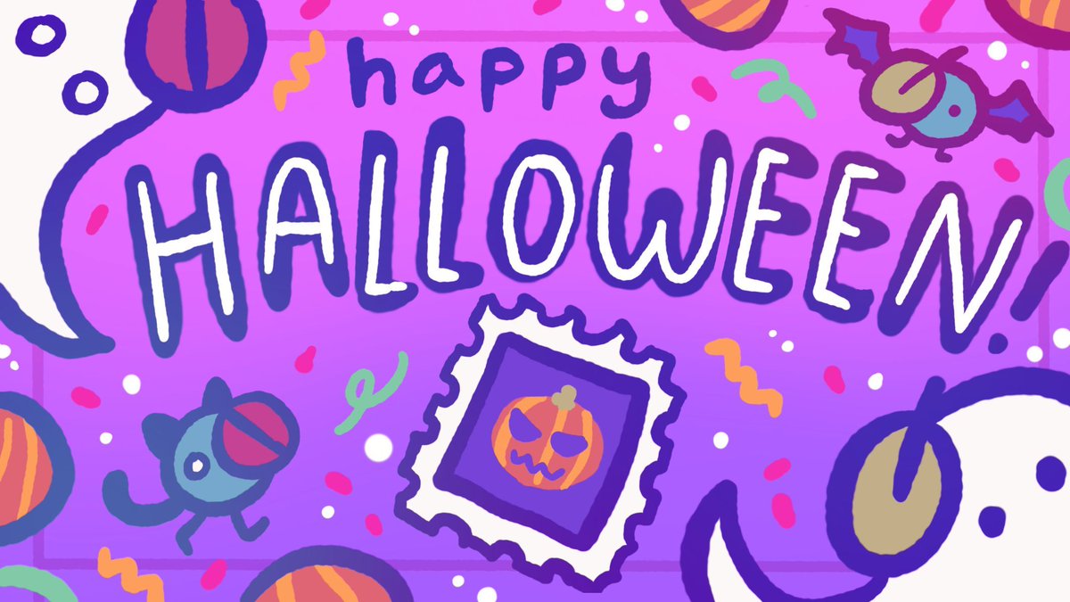 It's October! Happy Halloween!!!!! Here's a fun lil banner featuring mostly Tea and Coffee Minions and also... what's that, a stamp....?