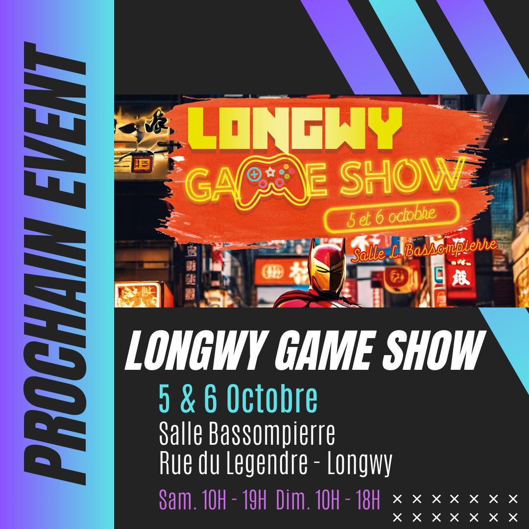 📢 Nouvel événement en approche

Nous vous donnons rendez-vous au Longwy Game Show le 5 &amp; 6 Octobre à la salle Bassompierre à Ville De Longwy 🦾🔥

Venez affronter vos amis dans une bataille épique entre guerriers agiles (joueurs PC) et un colosse redoutable (VR) 🏰⚔️