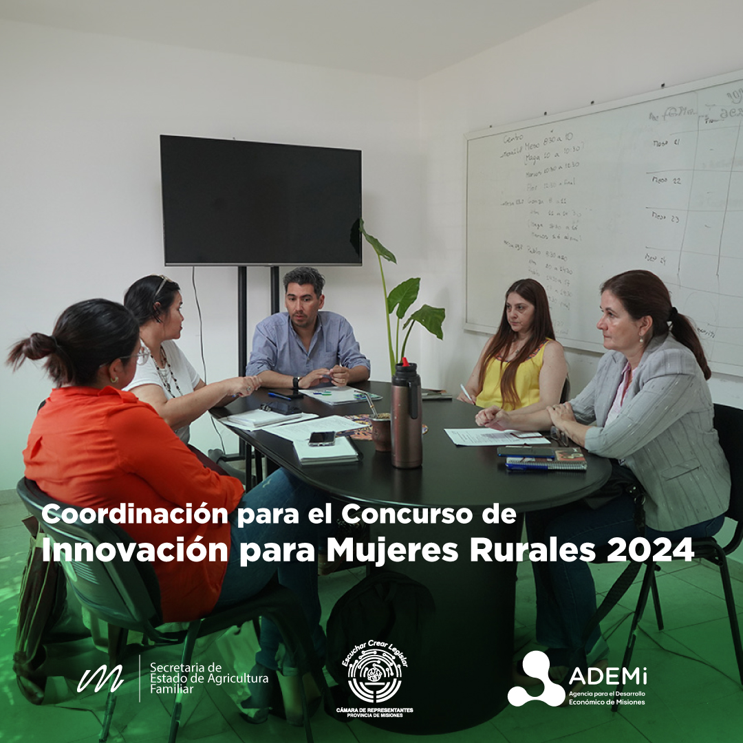 👉 Se viene el Concurso de Innovación para Mujeres Rurales 2024

🤝 En ese marco, el Equipo del Área Emprendedores de ADEMI, <a href="/MinAgriFam/">Ministerio de Agricultura Familiar Misiones</a> y la  <a href="/LauraGriselDua1/">Laura Grisel Duarte</a> se reunieron para coordinar el Concurso de Proyectos de Innovación para Mujeres Rurales 2024.