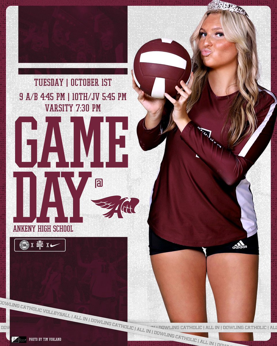 Another great Tuesday match up! Get yourself to Ankeny tonight to cheer us on — 4:45, 5:45 &amp; 7:30!
