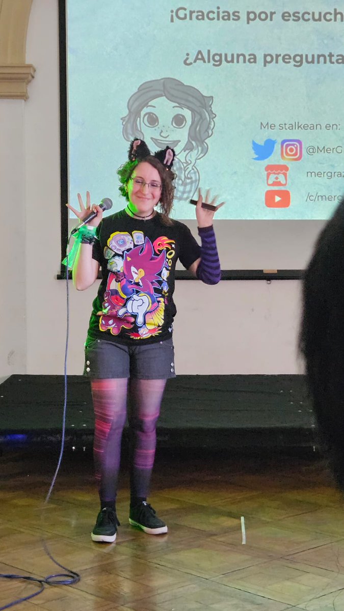 MerGrazzini's tweet photo. @FreyaHolmer I drew some characters for an indie Dev event, and thanks to a gift from a friend, gave my talk there with cute cat ears and it made me think about you.

I'm working on an awesome game and I'm extremely happy about it but I can't show just yet! https://t.co/Od4bKaelau