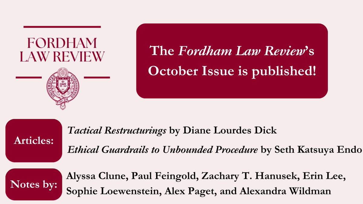 Check out the newest issue at fordhamlawreview.org!
