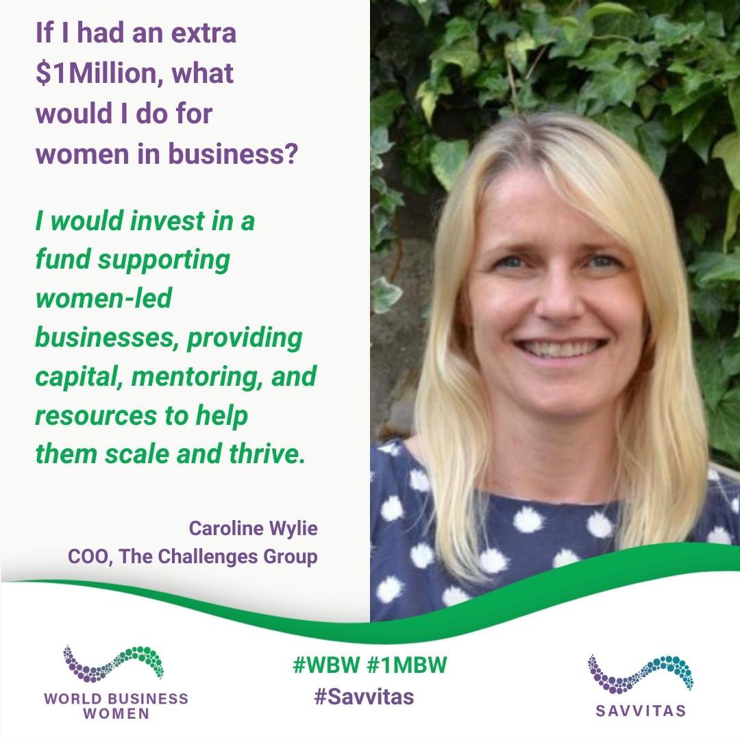Savvitas (@savvitasglobal) on Twitter photo As we continue counting down to the launch of the #1MBW Movement on #WBWDay, we’re excited to share a powerful response from #CarolineWylie, COO of <a href="/ChallengesGroup/">The Challenges Group</a>. Her vision of empowering women entrepreneurs is truly inspiring!
#1MBW #WomenInBusiness #Entrepreneurship As we continue counting down to the launch of the #1MBW Movement on #WBWDay, we’re excited to share a powerful response from #CarolineWylie, COO of <a href="/ChallengesGroup/">The Challenges Group</a>. Her vision of empowering women entrepreneurs is truly inspiring!
#1MBW #WomenInBusiness #Entrepreneurship
