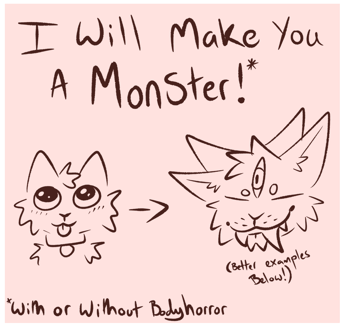 💀Become a Monster!!💀

Bringing this back for spooky season!!
Drop your refs bellow, ill pick some at random over the next month to turn into monsters!
Please add if you would be okay with gore/body horror!
retweet + like (dont have to follow but feel free to!)