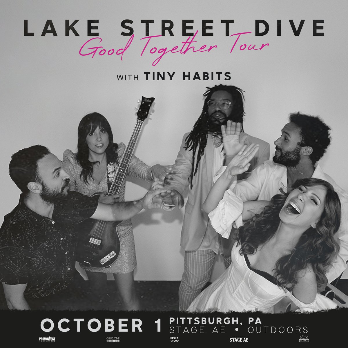 opusoneprod's tweet photo. 🎶✨ TONIGHT ✨🎶
10/01 | @lakestreetdive with @tinyhabs | @Stage_AE
🎟️ Buy Tixs: https://t.co/oY345DJVY3
Doors: 6:30PM
Tickets are available for purchase online or at the door.
#tonight #pghconcerts #stageae #livemusic #music https://t.co/sgpOeyz12k